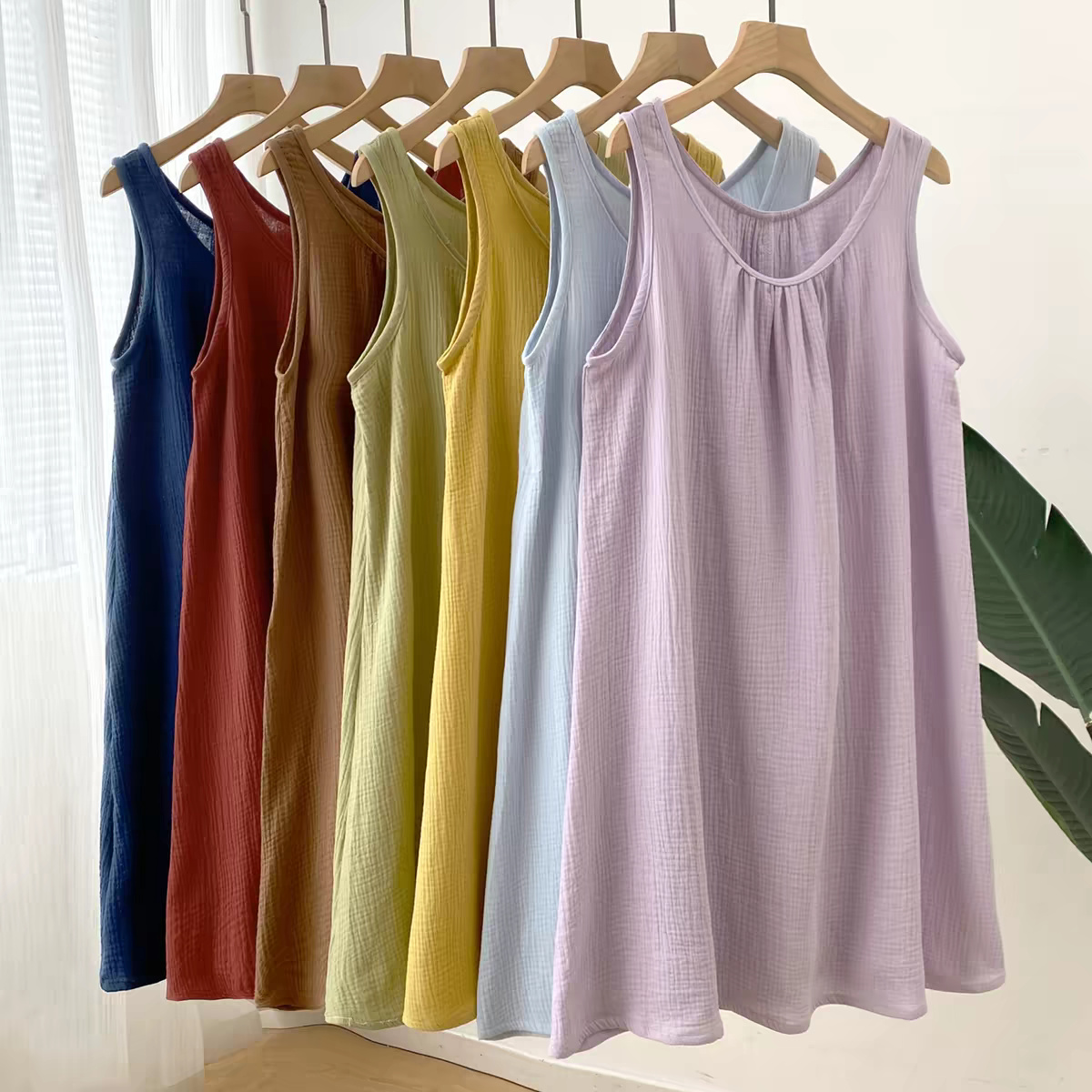Midi Dress - Vestido Casual de Verano sin Mangas