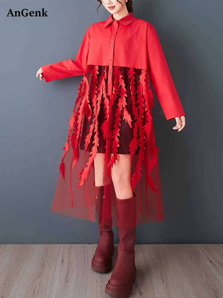 Women'S Red Formal Wear - Vestidos camiseros Vintage rojos de retales