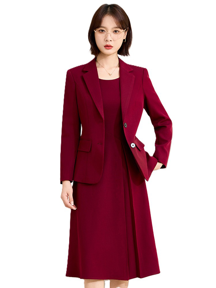 Women'S Red Formal Wear - Rojo Gris Marino Oficina Señoras Falda