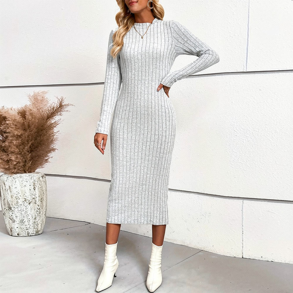 Vestido largo de punto con man - Midi Dress reseña y precio