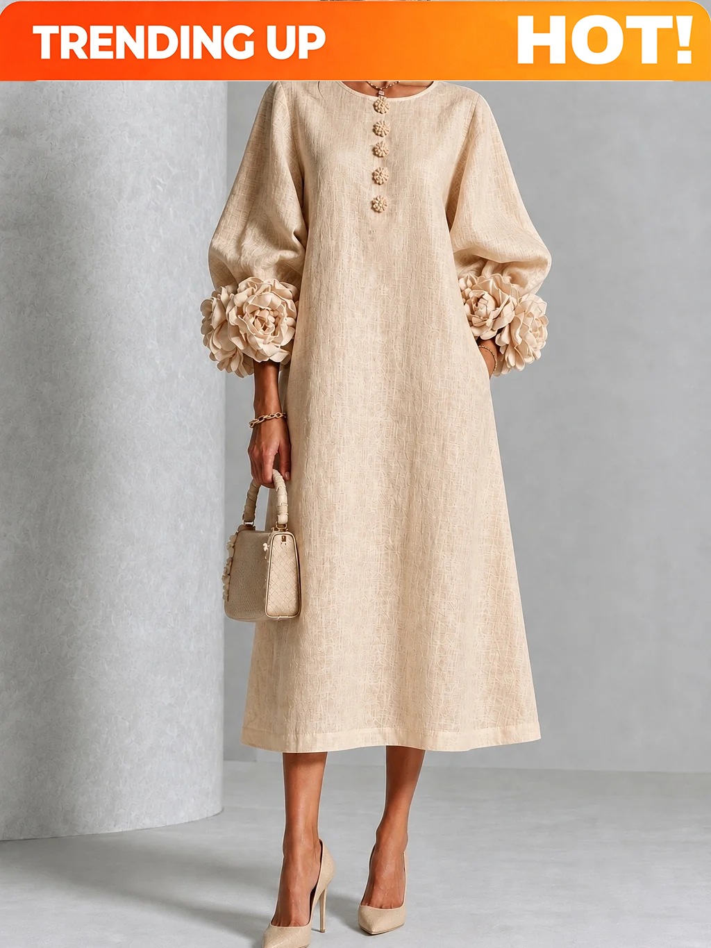 Vestido Midi Elegante de Lino  - Midi Dress reseña y precio