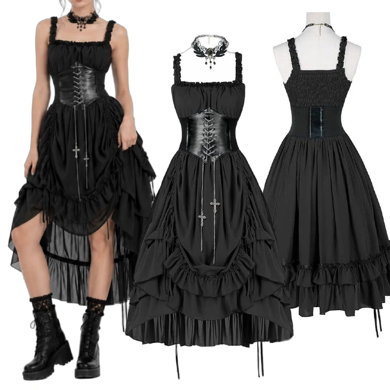 Vestido Gótico para Mujer, Est - Midi Dress reseña y precio