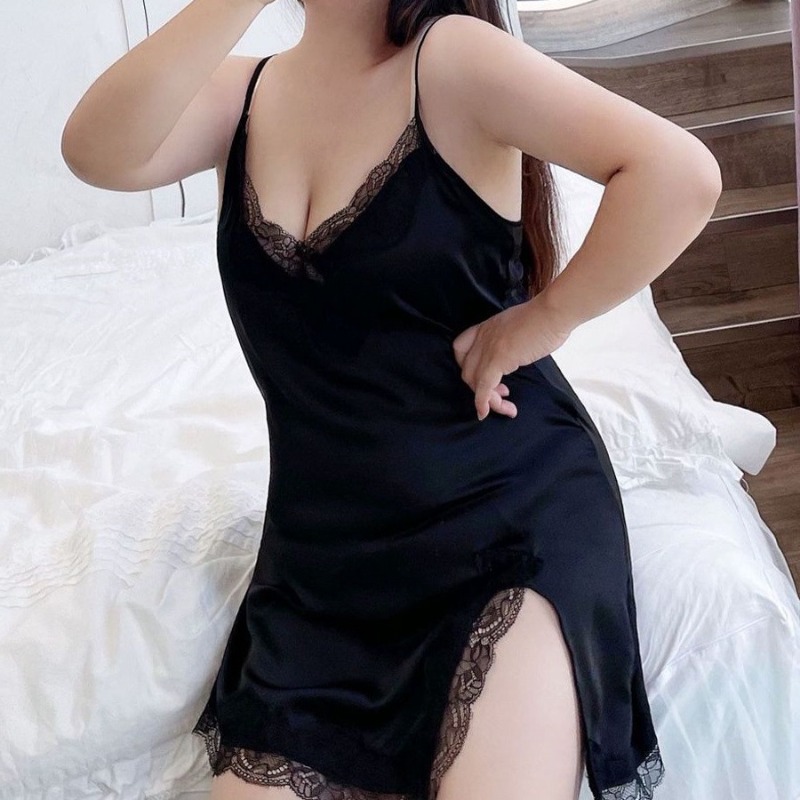 Camisón de satén con encaje se - Lace Dress reseña y precio