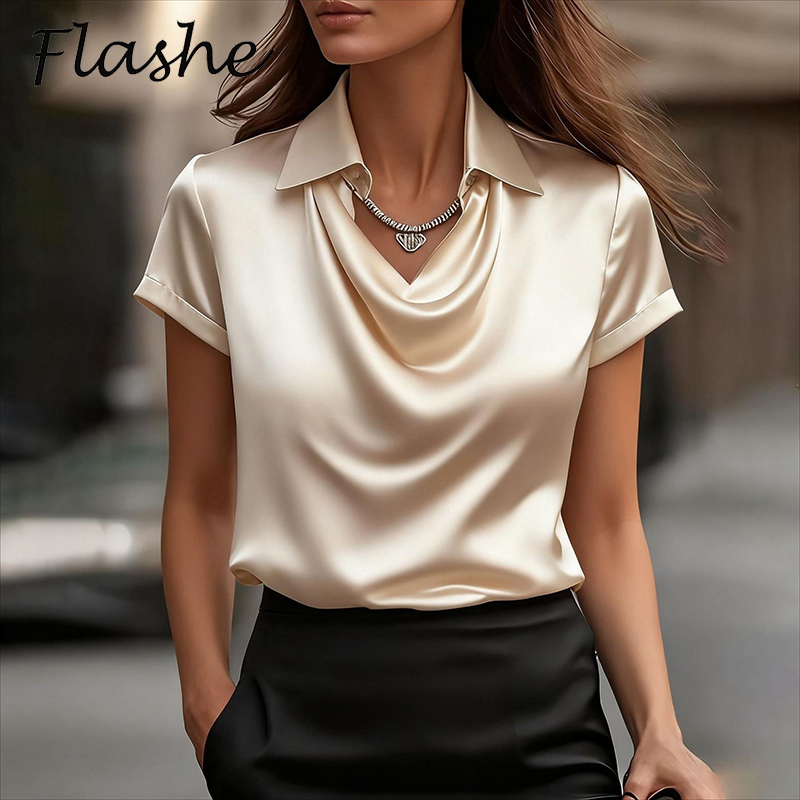 Camisa de satén que combina co - Silk Blouse reseña y precio